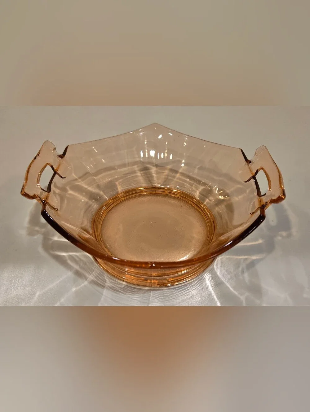 Vintage Imperial Glass Molly Pattern epression Glass Serving Bowl with Handles